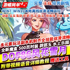 DOF单机版86风花雪月女剑影五女鬼全职业二觉被动机制副本字体仓库