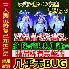 【踏月网单】天龙八部 08复古一键局域网版网游单机 经验心法1级