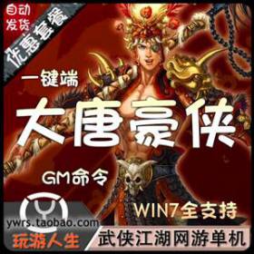 武侠江湖网游大唐豪侠单机一键端最新副本GM命令自创武功发光装备